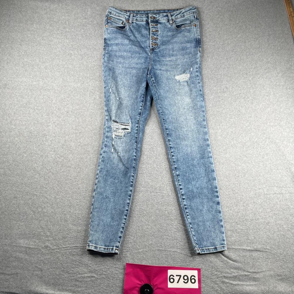INC International Concepsts Denim High Rise Skinny Jean Women Size 10 Button Fly